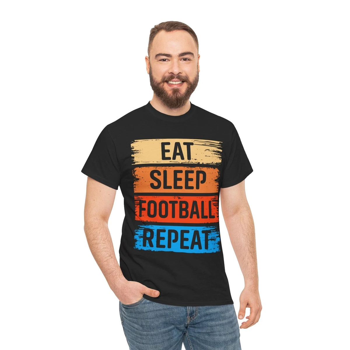 Eat Sleep football Repeat Football - Ideal Tee for Football Enthusiasts Unisex , , , Long Sleeve Tee