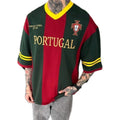Mens fashion WORLD CUP Embroidery Multicolor V-Neck PORTUGAL FUTBOL LOGO Unisex , , , Long Sleeve Tee