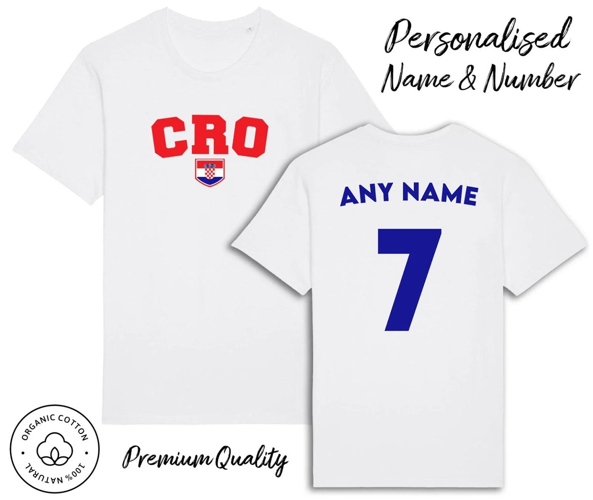 Croatia CRO 2026 Personalised Name & No Adult Kids Baby, Football Euro Unisex , , , Long Sleeve Tee