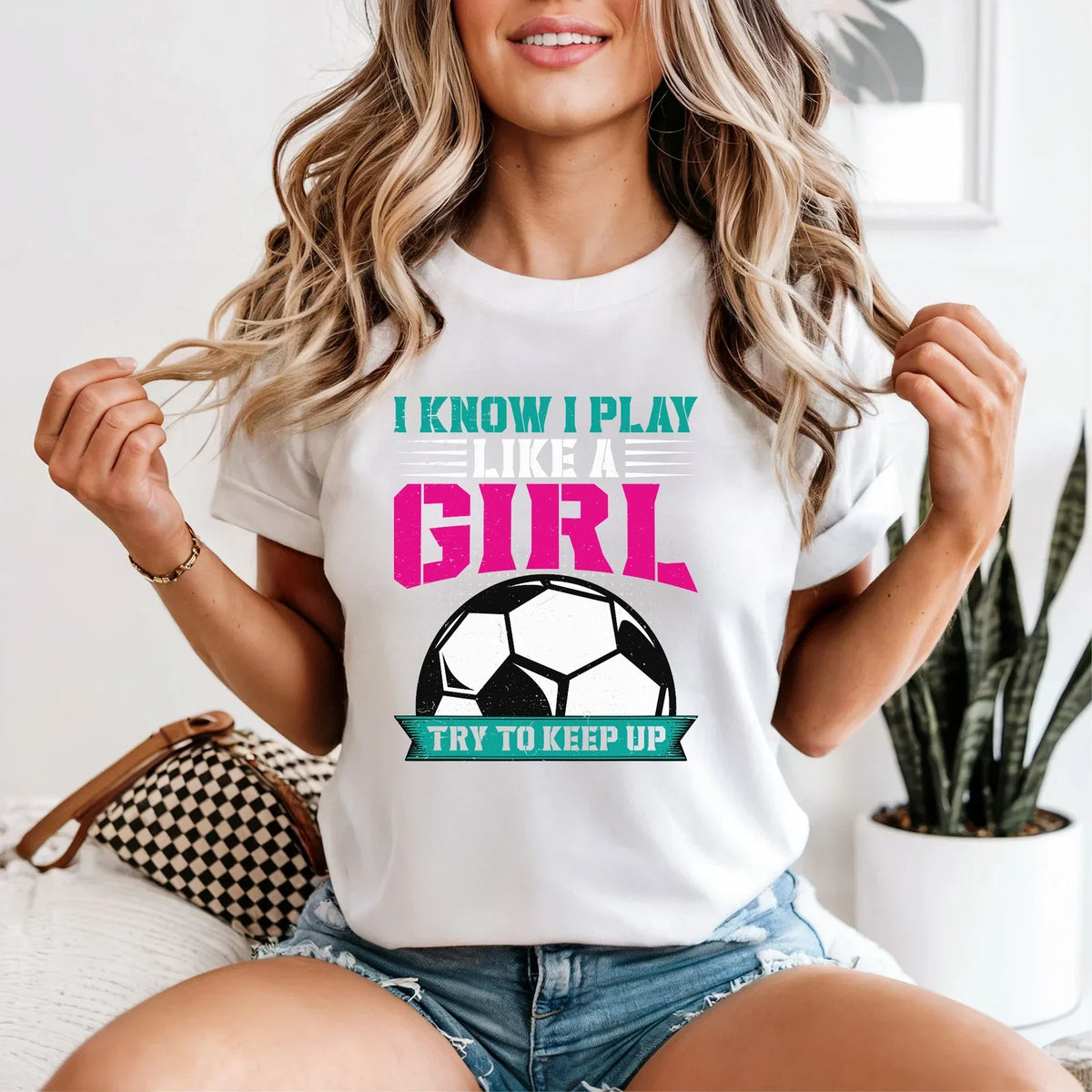 Just a Girl Soccer , Unisex Athletic Shirt, Sports Tee, Soccer [...] Unisex , , , Long Sleeve Tee