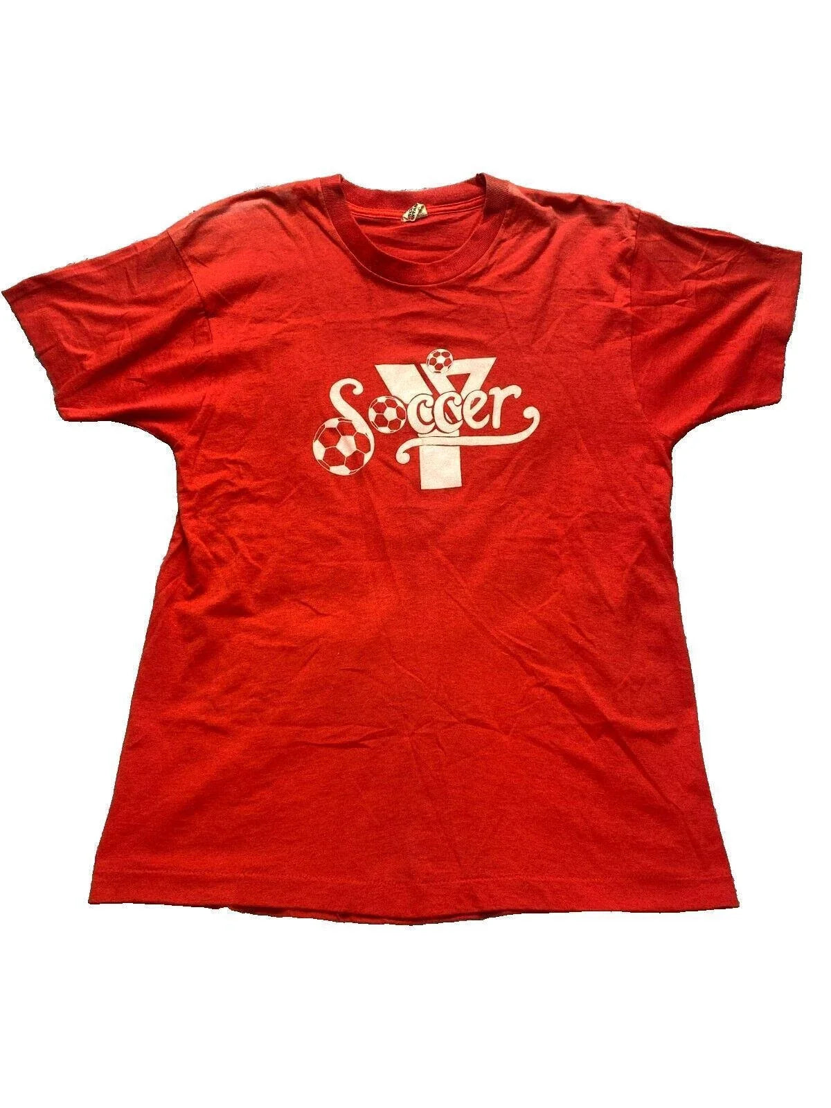 Vintage Soccer Shirt Adult Extra Large Red Y Coach Sportswear USA Made 80s Mens Unisex , , , Long Sleeve Tee