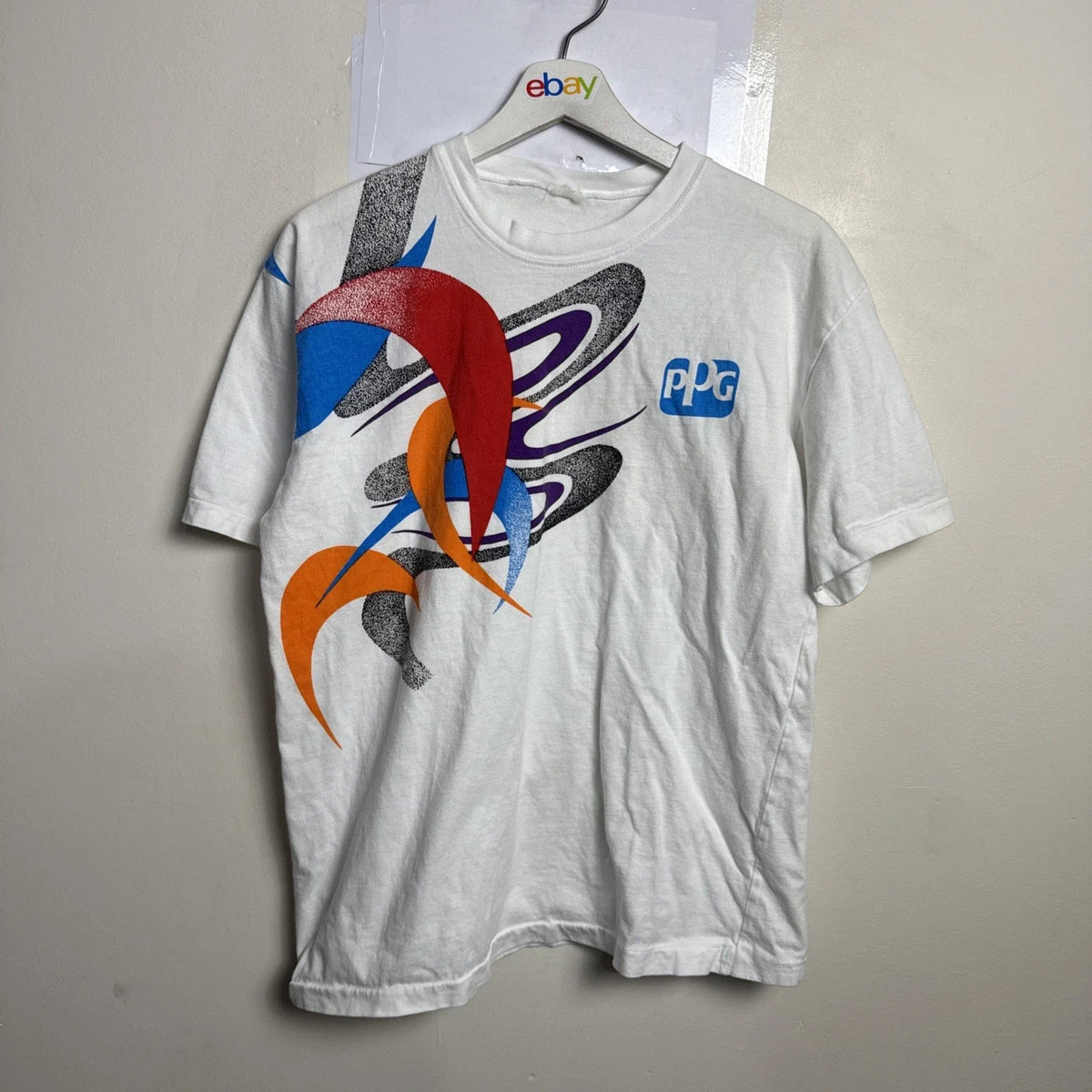 Vintage 1994 Soccer World Cup Shirt Mens M Short Sleeve Cotton White PPG Unisex , , , Long Sleeve Tee