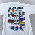 Vintage CYRK Soccer It's A Way of Life Shirt Mens S/M USA World Flags 90s Tee Unisex , , , Long Sleeve Tee