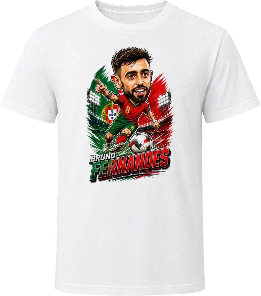 Bruno Fernandes, Portugal Caricature Soccer 2026 T Shirt Unisex , , , Long Sleeve Tee