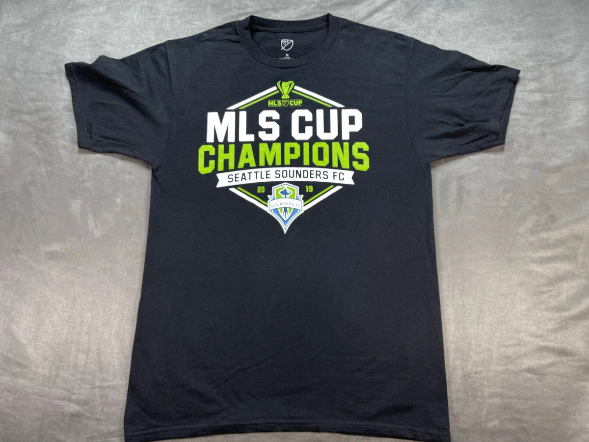 Seattle Sounders FC MLS Cup Champions Black Shirt Med Soccer Futbol PNW 2019 Y2K Unisex , , , Long Sleeve Tee
