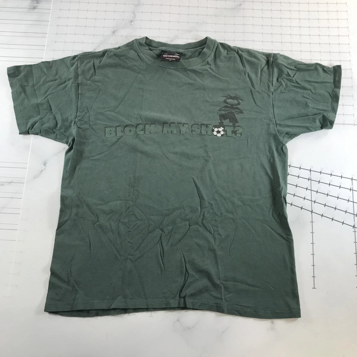 Vintage OGIO Shirt Mens Large Green Block My Shot Soccer Graphic Funny Tee USA Unisex , , , Long Sleeve Tee