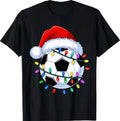 Santa Soccer Ball Christmas Soccer Unisex , , , Long Sleeve Tee