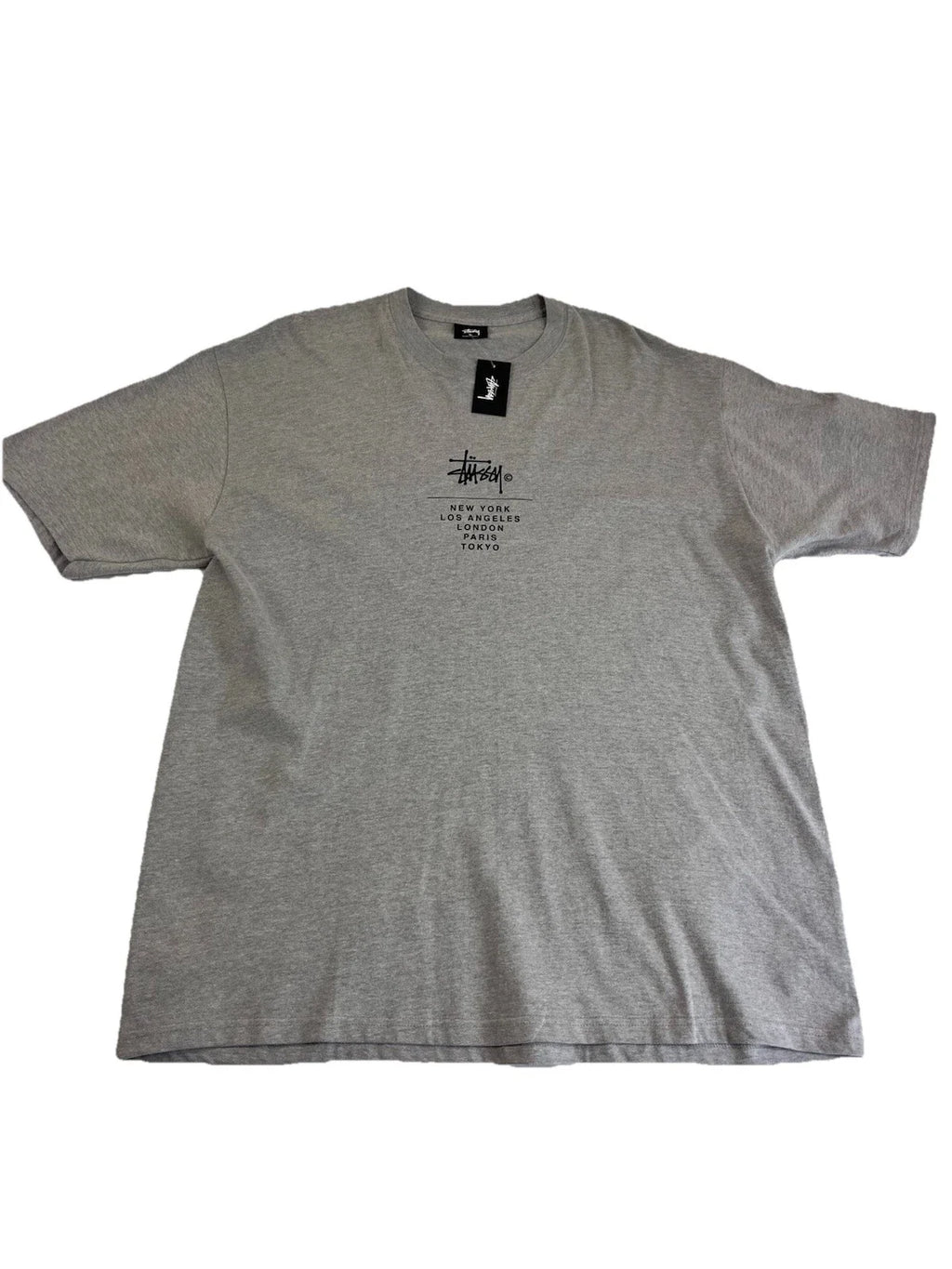 Stüssy City Stack Tee Grey Heather Size XL Unisex , , , Long Sleeve Tee