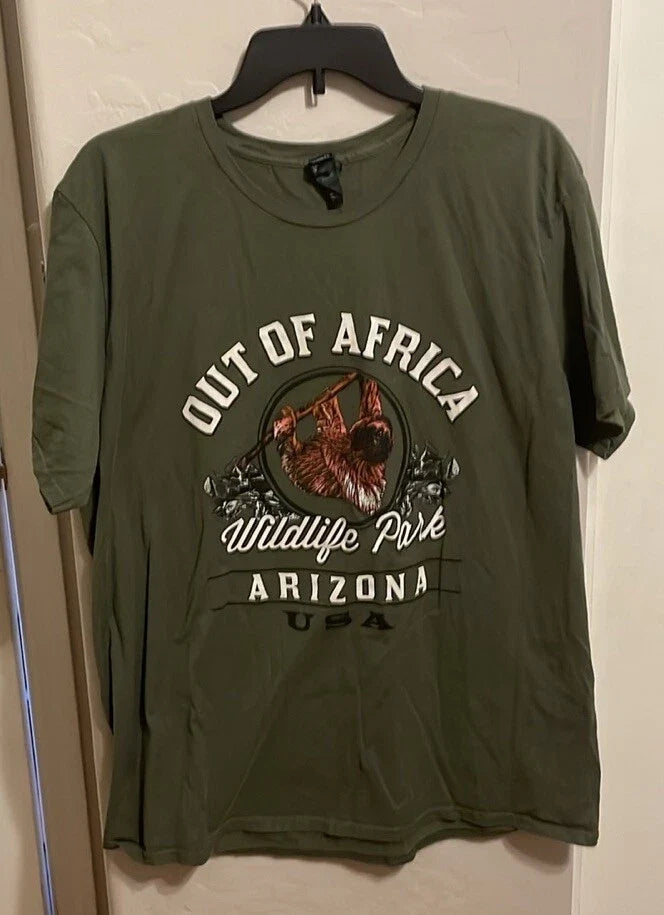 Sloth On Out Of Africa Arizona Wildlife 22” P2P 29” Length Mens XL Unisex , , , Long Sleeve Tee