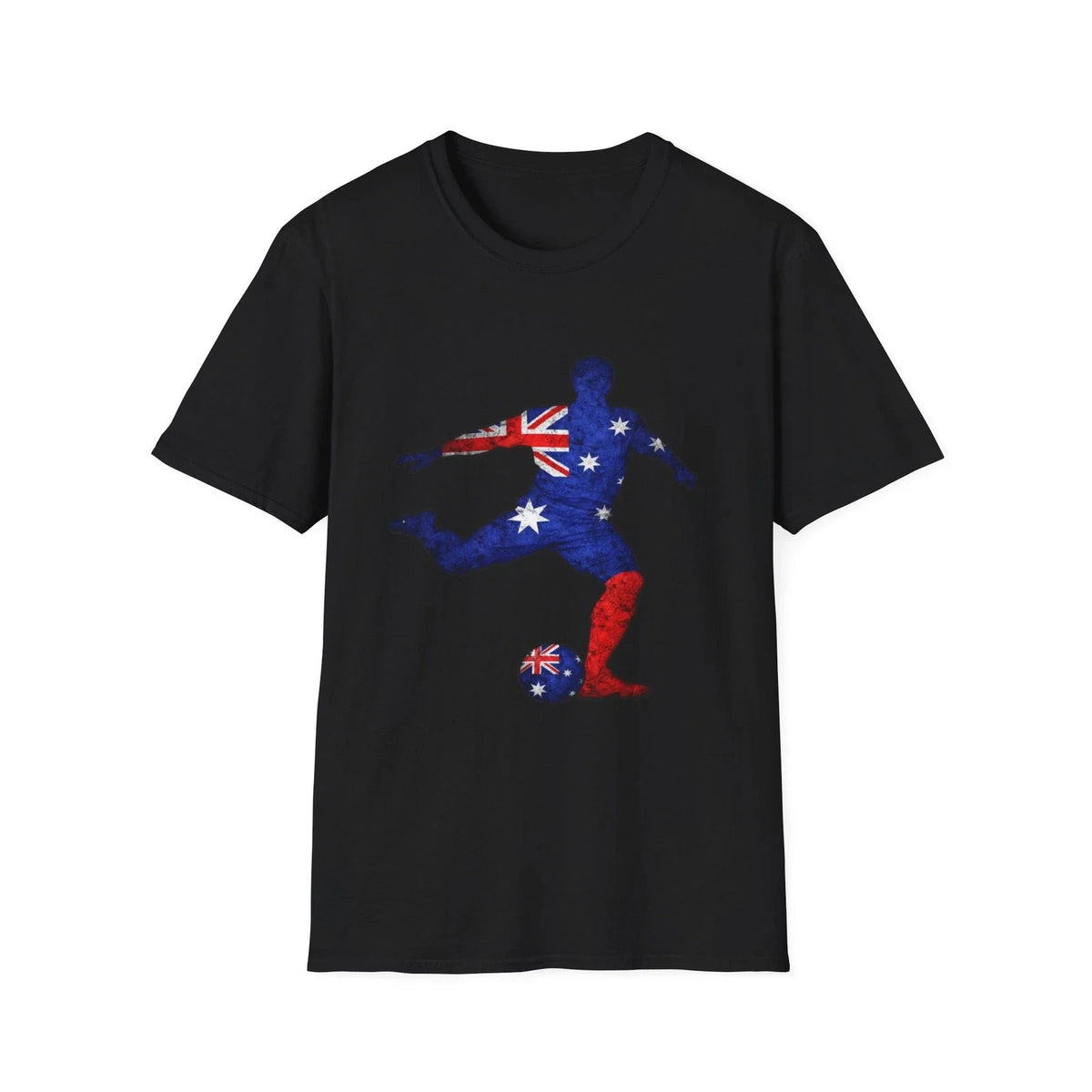 Australian Flag Soccer Player Football Silhouette Graphic Tee Unisex , , , Long Sleeve Tee
