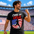 Come On USA Soccer Fan T Shirt, American Flag Football Supporter Match Day Shirt Unisex , , , Long Sleeve Tee