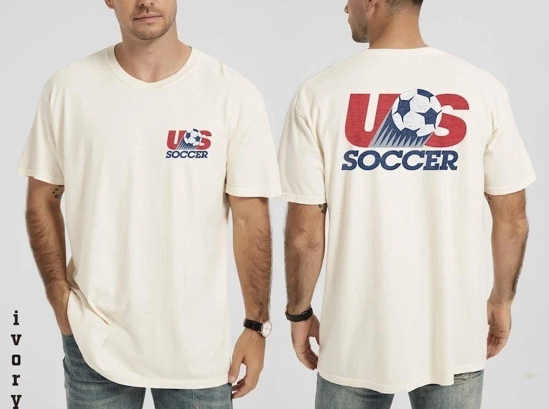 USA Soccer T Shirt, Vintage United States Football Tee, Retro World Cup For Fan Unisex , , , Long Sleeve Tee