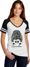 Mom Bun Soccer Mom Soccer Ball Headband Womens Game V-neck Unisex , , , Long Sleeve Tee
