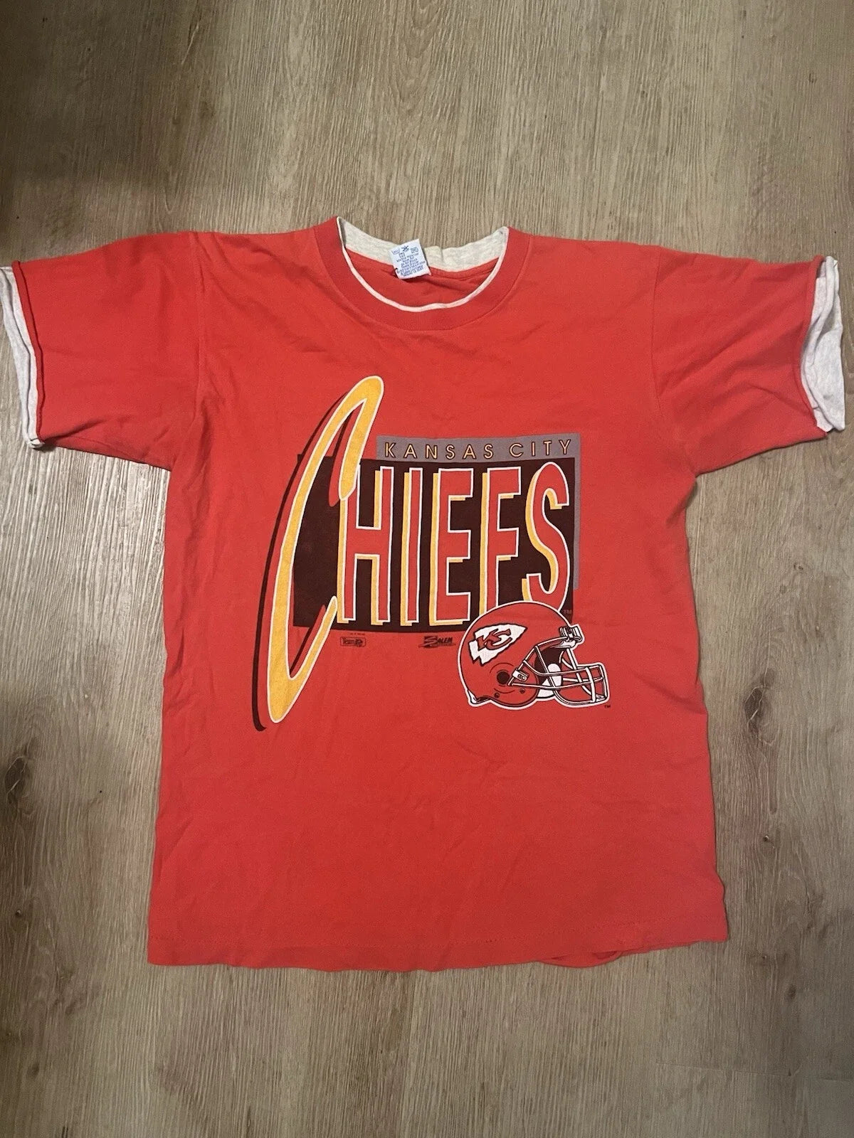 Vintage 90’s Kansas City Chiefs Salem Sportswear T Shirt Large Unisex , , , Long Sleeve Tee