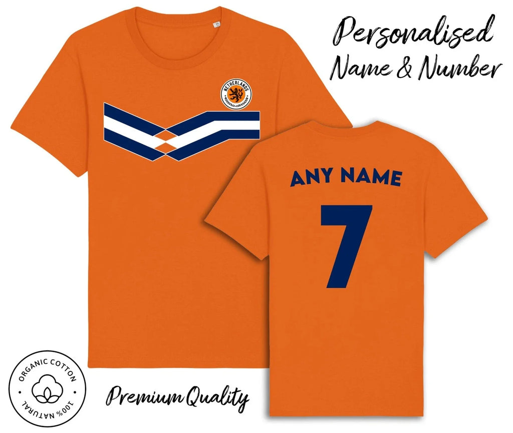 Netherlands Strip TShirt Personalised Name & No World Cup 2026 Football Holland Unisex , , , Long Sleeve Tee