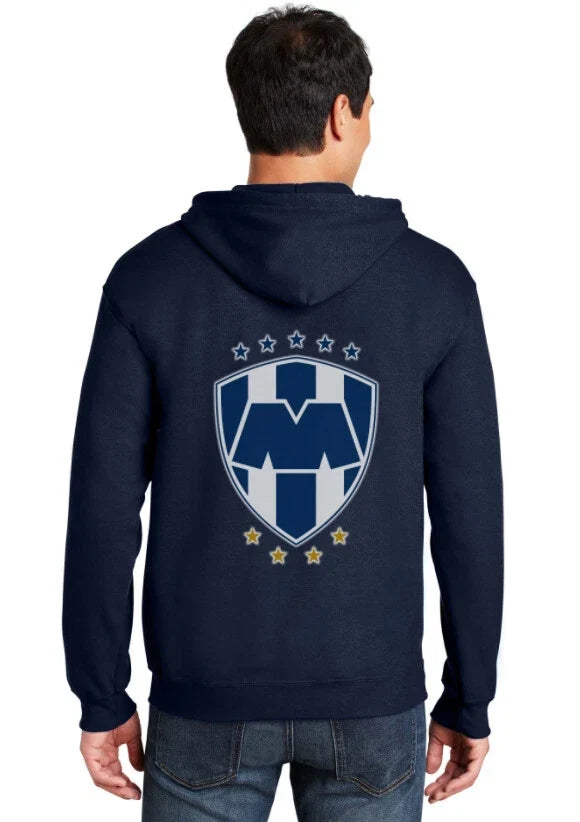 Monterrey Rayados ? Futbol Liga MX Regios Sudadera Hooded Navy ZIPPER Unisex , , , Long Sleeve Tee