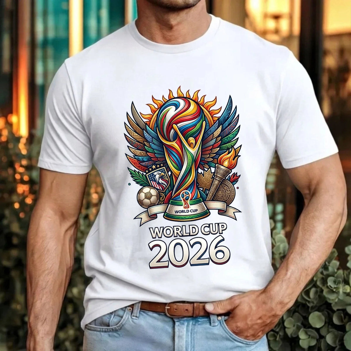 Tournament 2026 Football Colourful Trophy Soccer Fans Sports Gift Top Unisex , , , Long Sleeve Tee