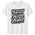 Stressed Blessed & Soccer Obsessed Soccer Mom Gift For Him And Her Unisex , , , Long Sleeve Tee