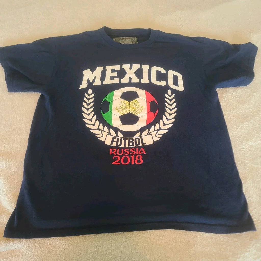 Mexico Mens Adult Navy Blue Large 2018 Soccer Futbol Unisex , , , Long Sleeve Tee