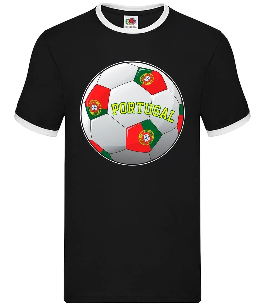 Country Football Portugal - Mens Ringer - Portuguese Team Fan Soccer ... Unisex , , , Long Sleeve Tee