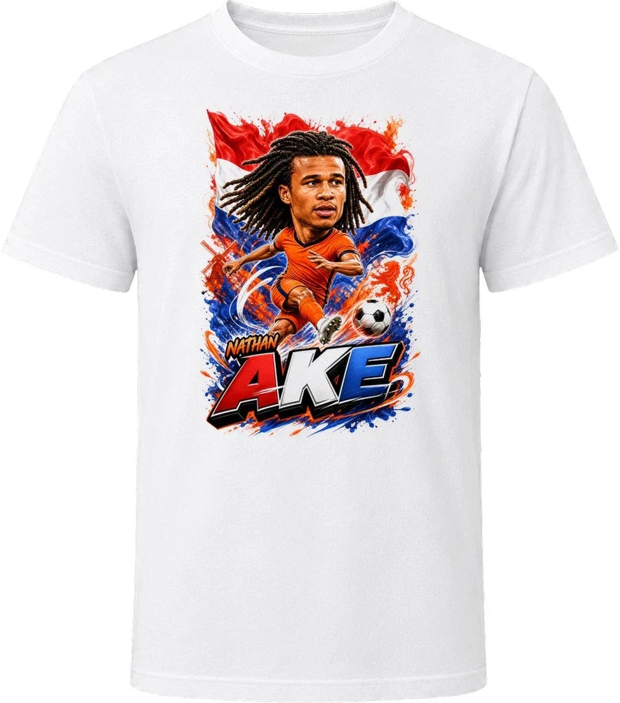 Nathan Ake Netherlands Soccer Caricature 2026 World Cup T Shirt Unisex , , , Long Sleeve Tee