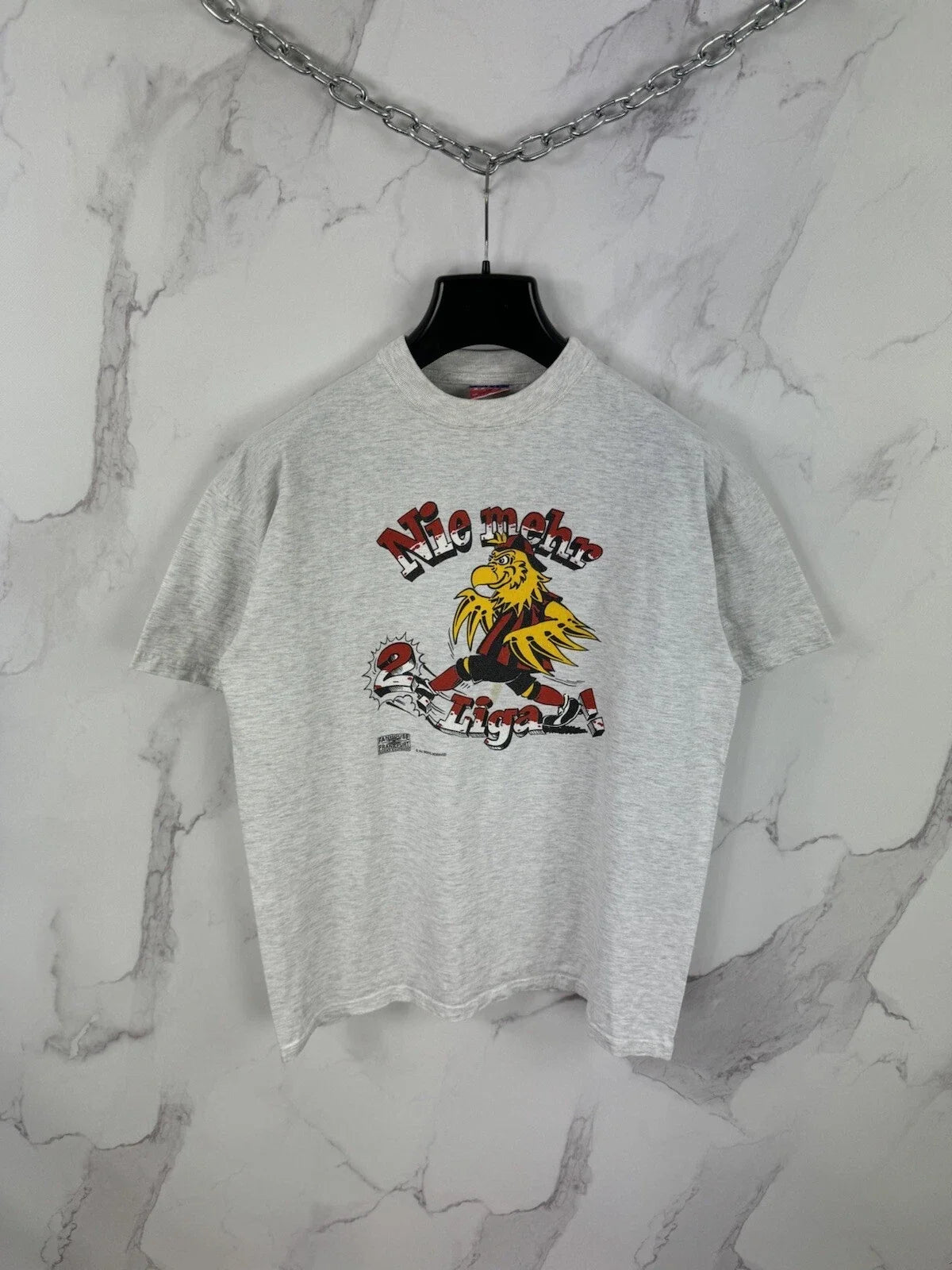Vintage Frankfurt Fan Merch "Nei Mehr 2 Liga" Logo T Shirt L Unisex , , , Long Sleeve Tee