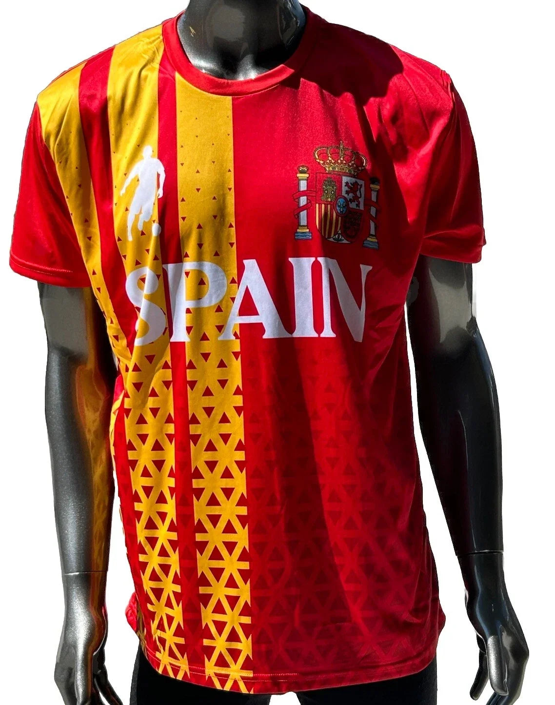 New Spain Futbol Soccer Team Men’s Red Fast Action Brand Sz Large L Unisex , , , Long Sleeve Tee