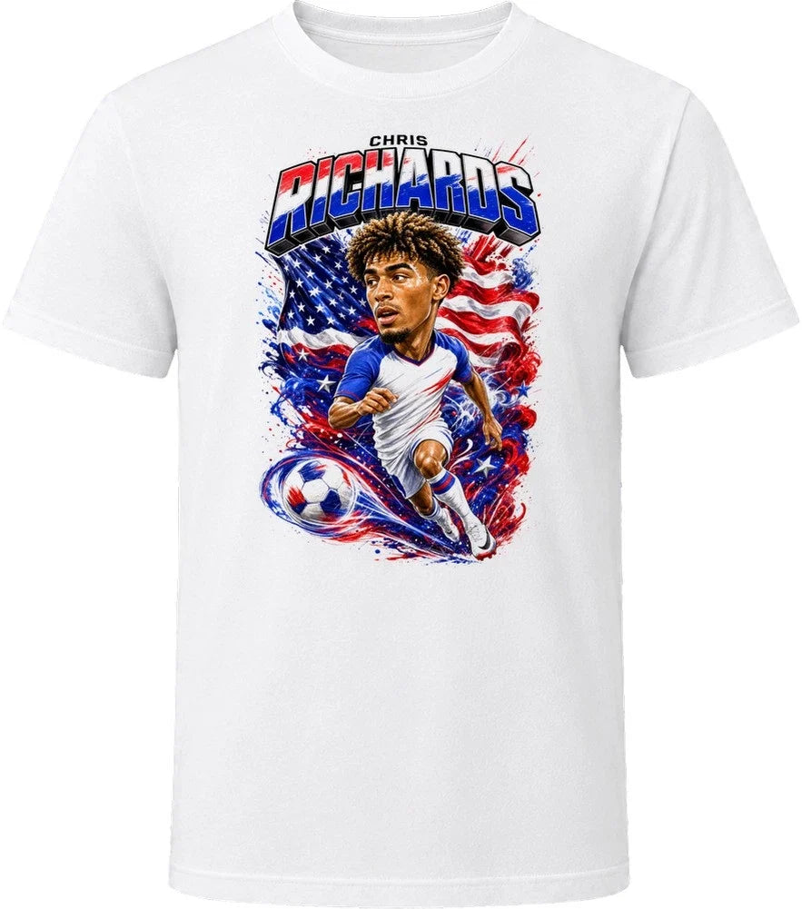 Chris Richards United States Soccer Caricature 2026 World Cup T Shirt Unisex , , , Long Sleeve Tee
