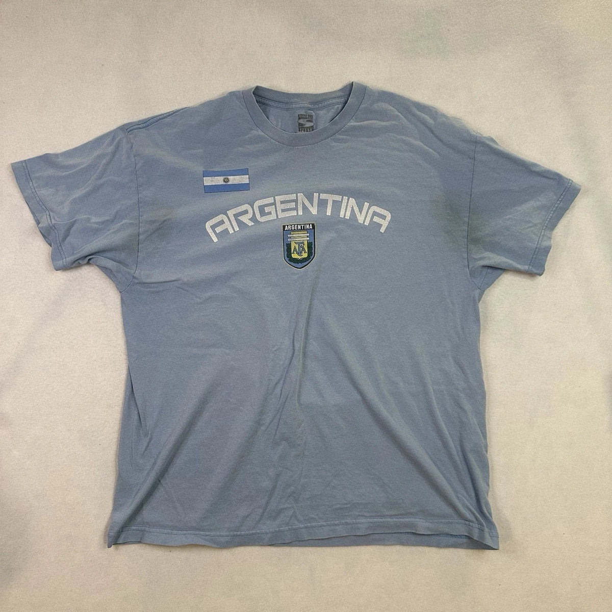Vintage y2k Argentina Spellout Faded Short Sleeve Shirt Soccer Men XL Distressed Unisex , , , Long Sleeve Tee