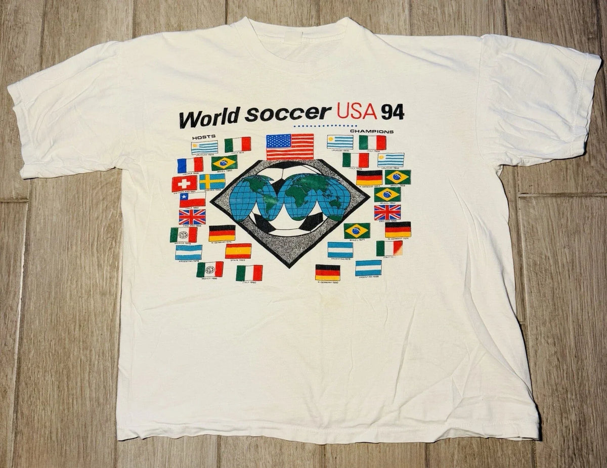 Vintage World Cup Shirt Mens Large Soccer Club 1994 USA National Team Unisex , , , Long Sleeve Tee