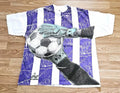 Vintage 90s All Over Print Soccer Futbol Shirt In Excess World Cup XL Unisex , , , Long Sleeve Tee
