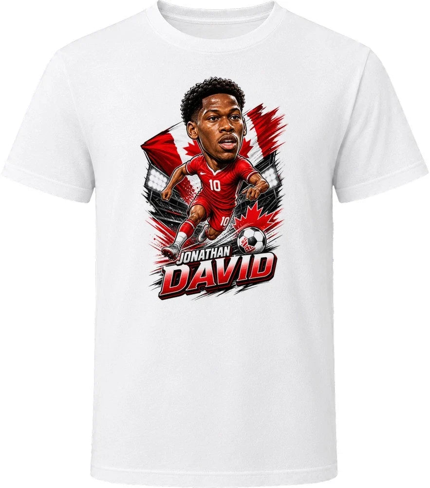Jonathan David, Canada Caricature Soccer 2026 T Shirt Unisex , , , Long Sleeve Tee