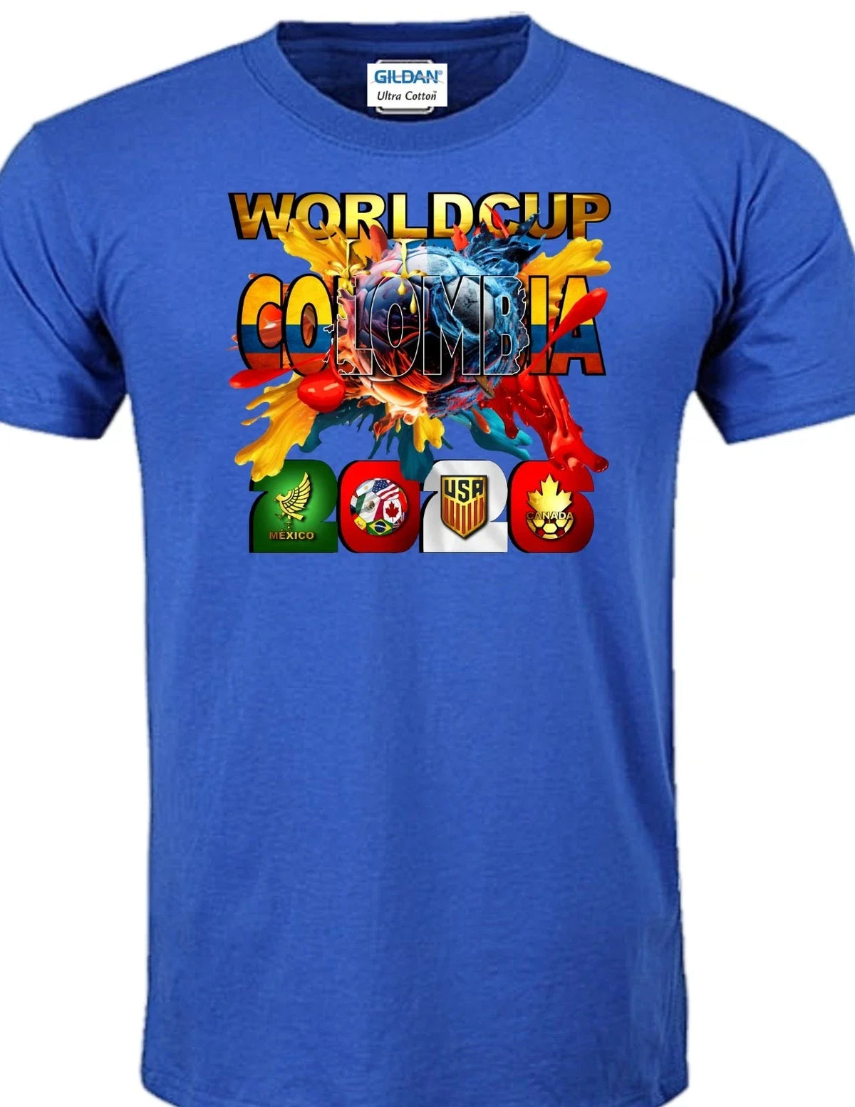 COLOMBIA SOCCER WORLD CUP 2026 100% COTTON 100% PRESHRUNK GILDAN Unisex , , , Long Sleeve Tee