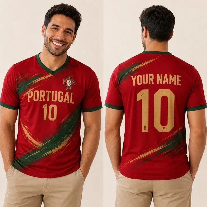 Custom Portugal Soccer Jerseys, Personalized Football Fan Outfit,Football Fan Gi Unisex , , , Long Sleeve Tee