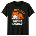 Not Lazy Saving Energy Funny Cat Nap Lover Unisex , , , Long Sleeve Tee