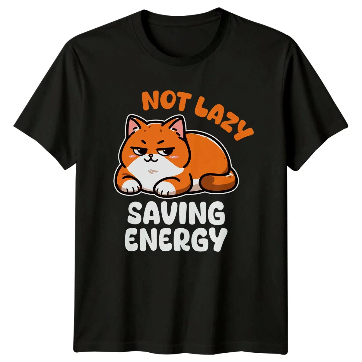 Not Lazy Saving Energy Funny Cat Nap Lover Unisex , , , Long Sleeve Tee