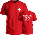 Personalise Switzerland Football Soccer Fans Sports Costume Flag Badge Unisex , , , Long Sleeve Tee