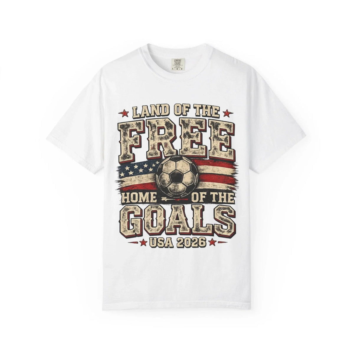 Land of the Free Home of the Goals Soccer | USA 2026 Unisex , , , Long Sleeve Tee