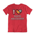 Adult or Kids I LOVE NORTH MACEDONIA Football TShirt World Cup 2026 Cotton Unisex , , , Long Sleeve Tee