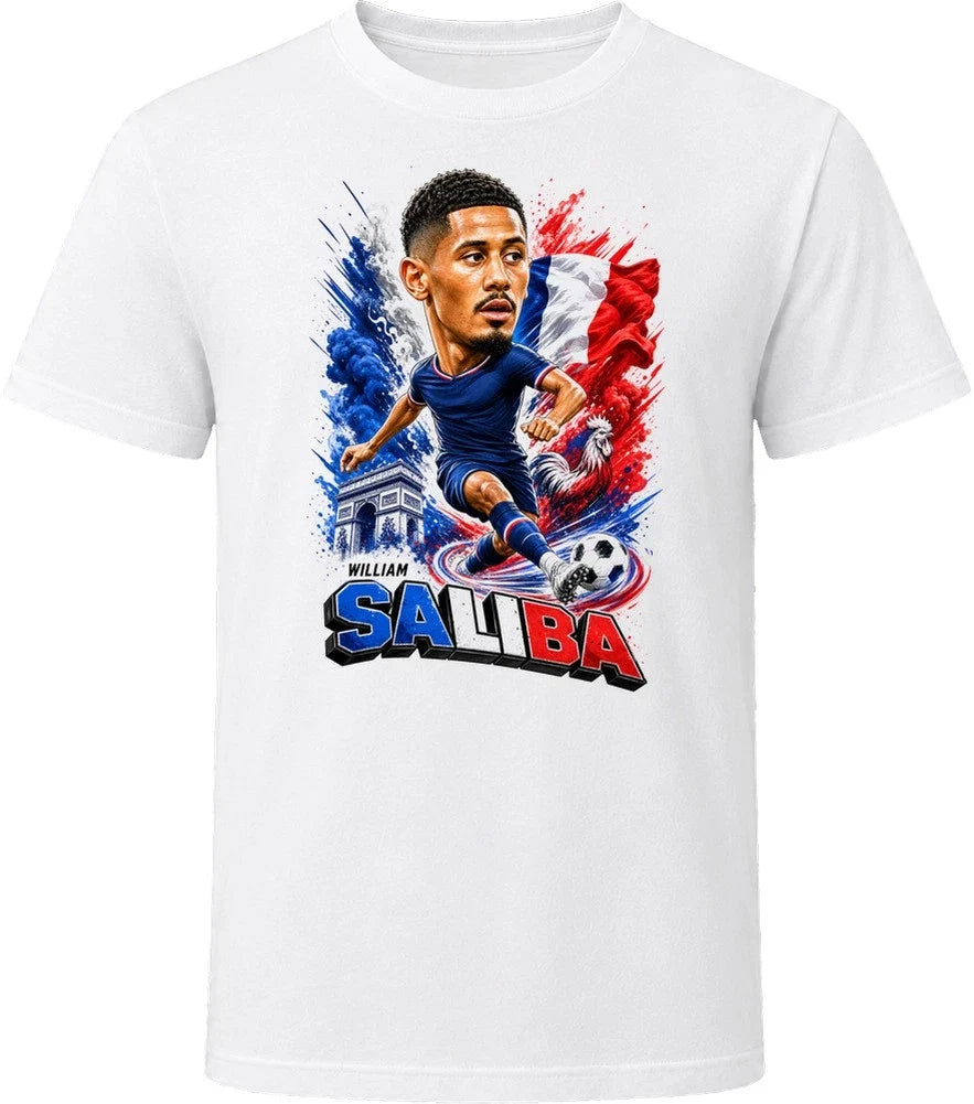 William Saliba France Soccer Caricature 2026 World Cup T Shirt Unisex , , , Long Sleeve Tee