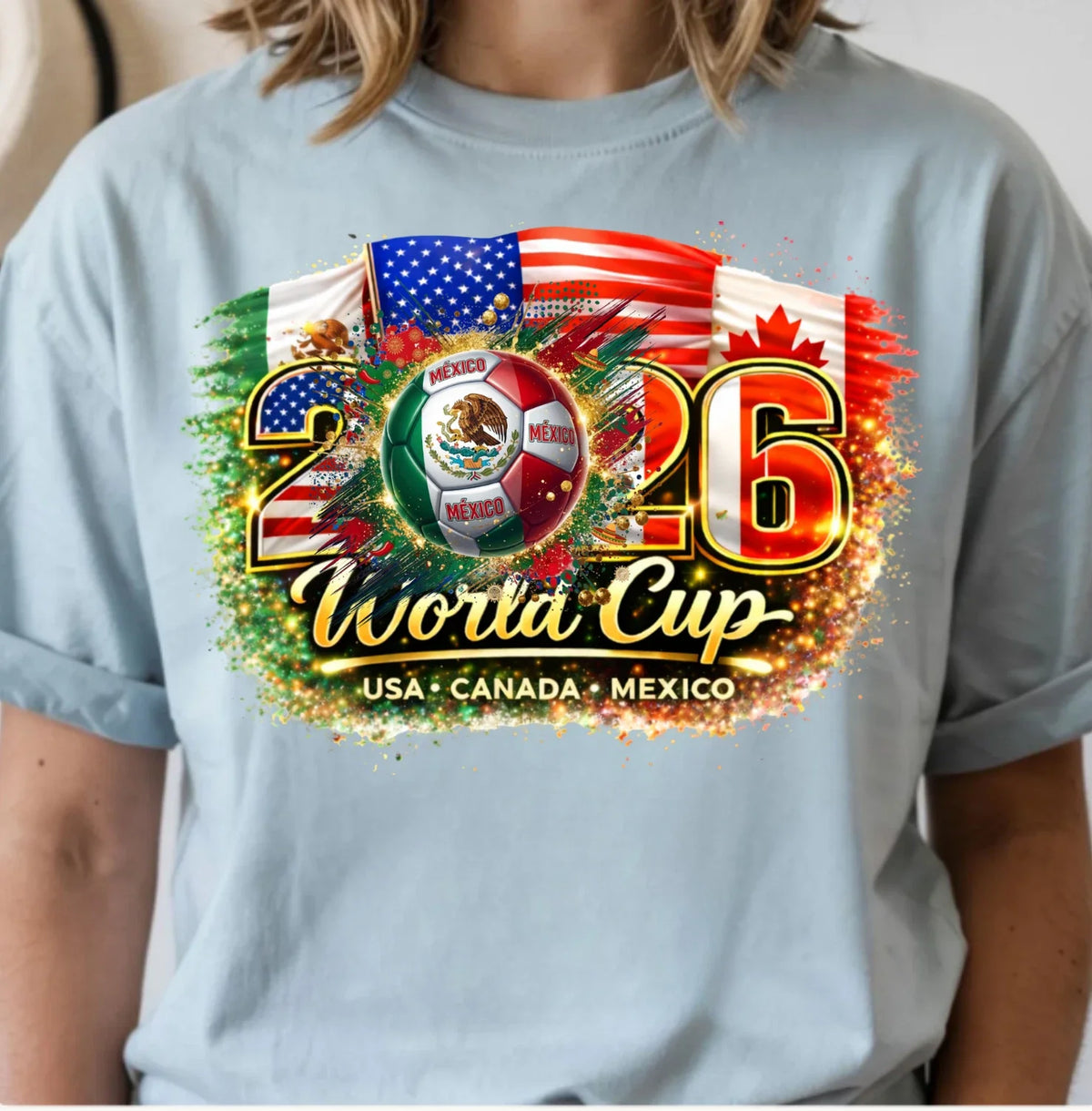 World Cup 2026 Soccer Fan Shirt USA Mexico Canada Flag Football Gift Tee Unisex Unisex , , , Long Sleeve Tee