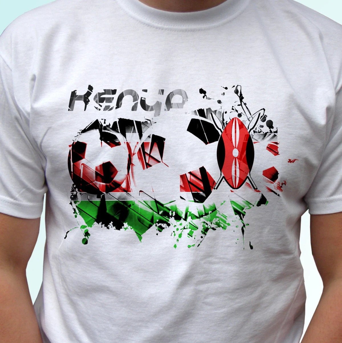 Kenya football flag white t shirt soccer africa design mens womens kids sizes Unisex , , , Long Sleeve Tee