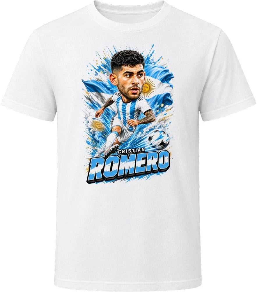 Cristian Romero Argentina Soccer Caricature 2026 World Cup T Shirt Unisex , , , Long Sleeve Tee