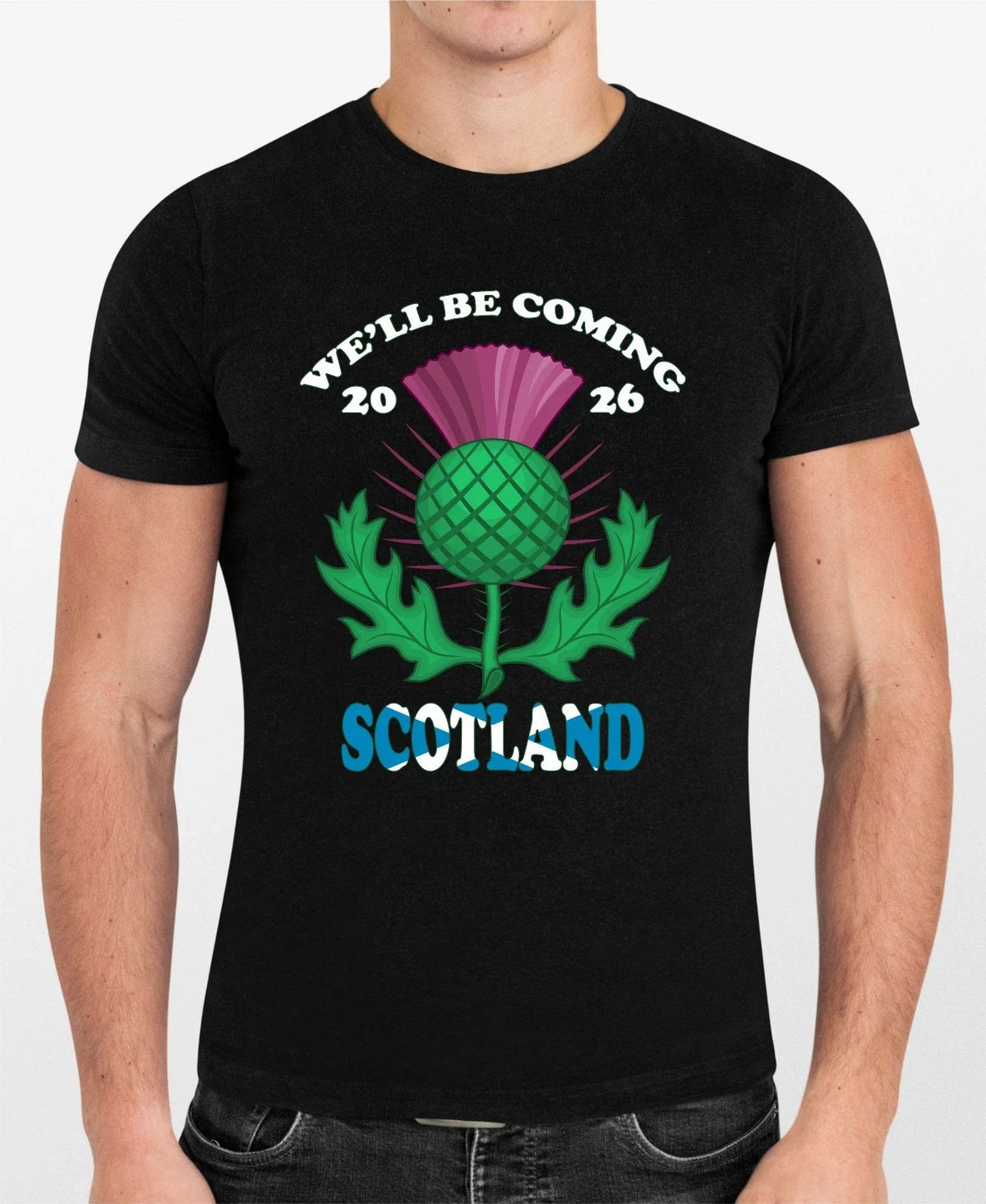We'll Be Coming 2026 T Shirt Scotland Football Tartan Army Supporter Fans Tee Unisex , , , Long Sleeve Tee