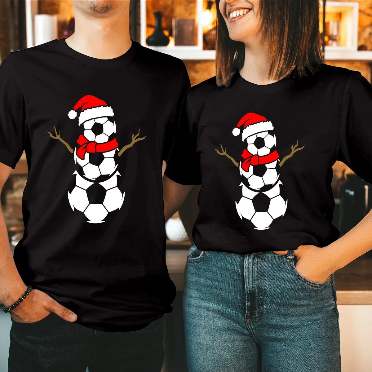 Soccer Snowman Christmas Shirt Football Fan Holiday Tee Xmas Sport Gift T-5298 Unisex , , , Long Sleeve Tee