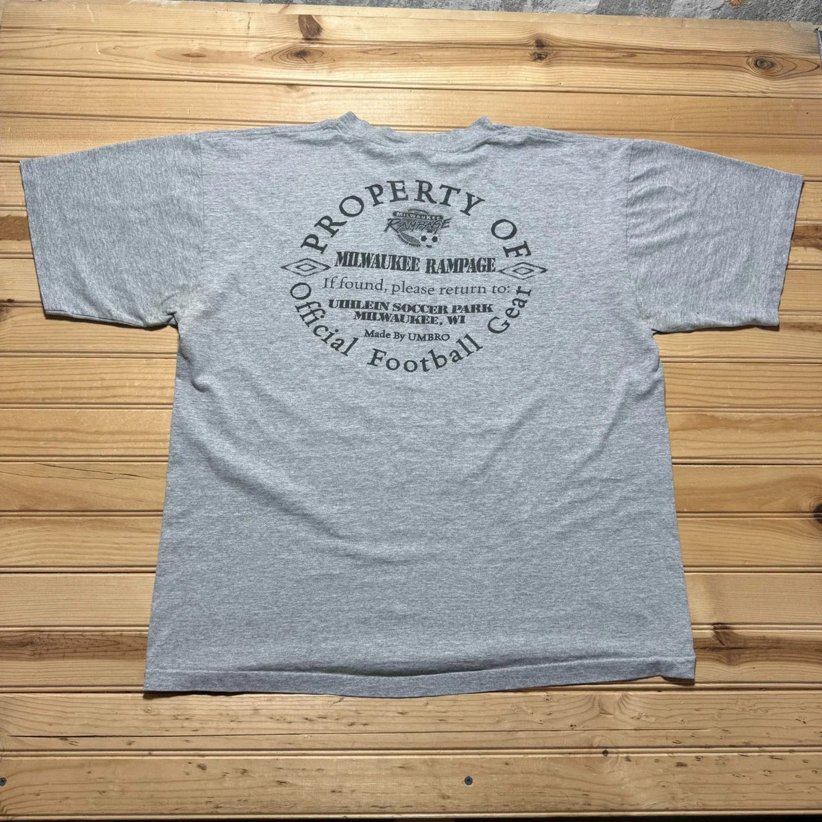 Vintage 90s Milwaukee Rampage Wisconsin Soccer Heather USA Made Size XL Unisex , , , Long Sleeve Tee