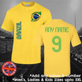 Brazil Football Fan Personalised Mens Ladies Kids Euros World Cup Brasil Unisex , , , Long Sleeve Tee