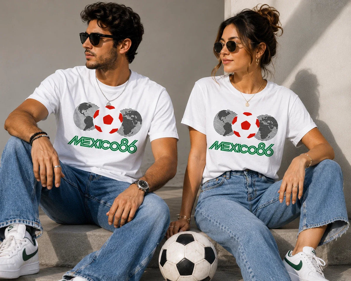 Mexico 86 Retro Soccer Shirt Vintage Futbol Tee Mexican Football Fans Unisex , , , Long Sleeve Tee