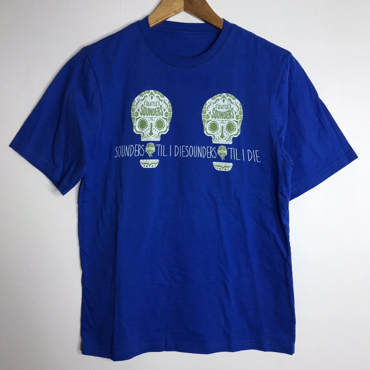 Seattle Sounders Till I Die Day of the Dead Skull Soccer Adult Small T Shirt Unisex , , , Long Sleeve Tee