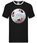 Country Football Serbia - Mens Ringer - Serbian Team Fan Soccer Footie Unisex , , , Long Sleeve Tee